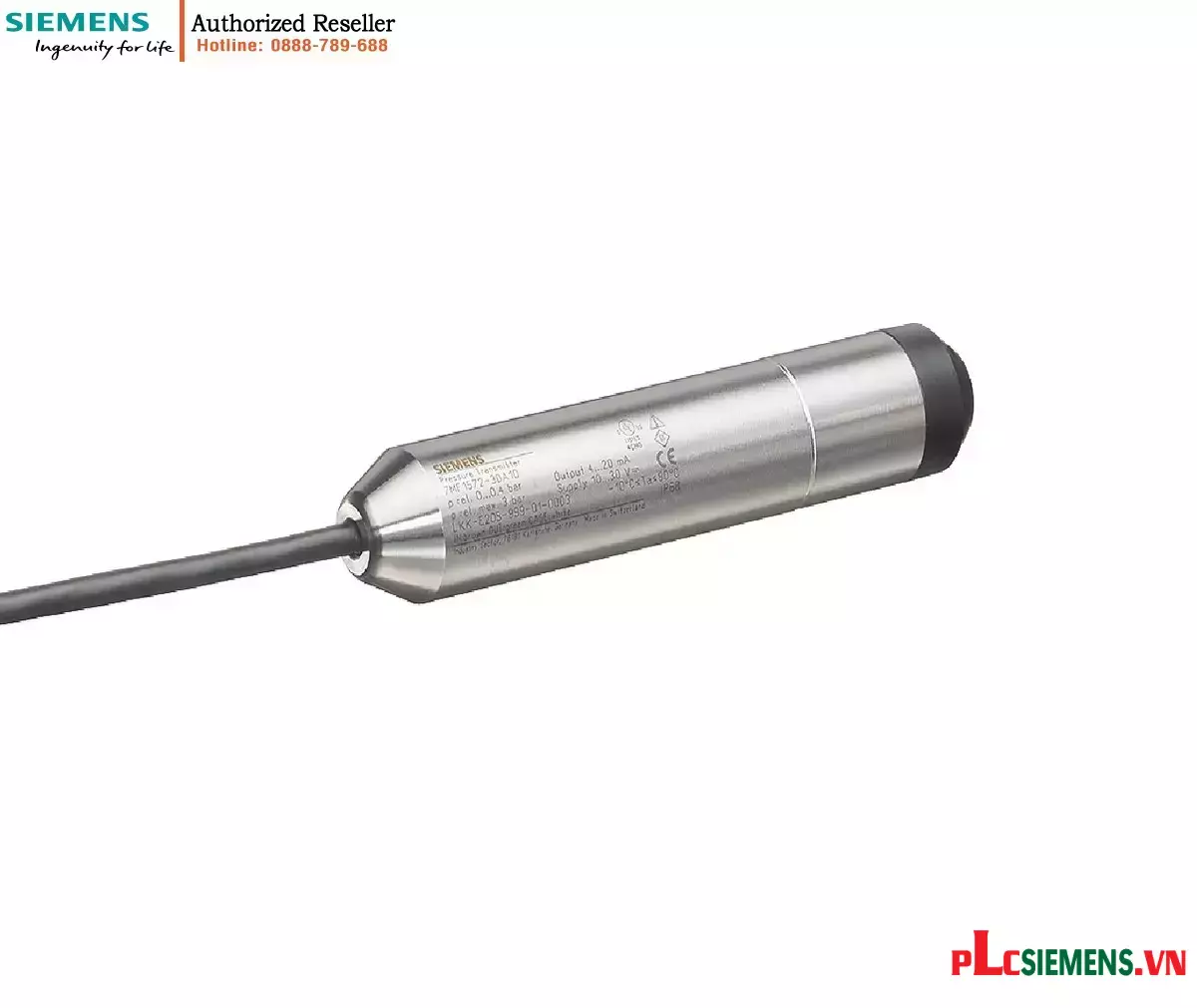 Cảm Biến Đo Mức Thủy Tĩnh Chìm SITRANS LH100 0-3mH2O, 4-20mA, Dây 10m