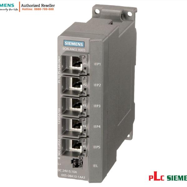 Switch 5 cổng 10/100M RJ45 6GK5005-0BA10-1AA3, IP30, Bền Bỉ