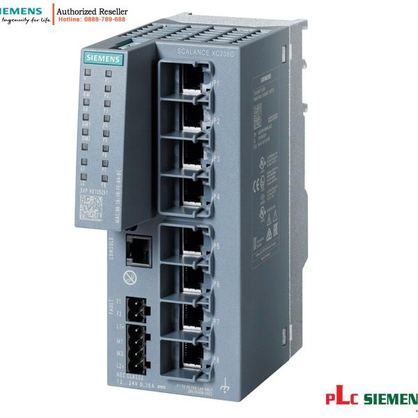 Switch Layer 2 6GK5208-0GA00-2TC2 SCALANCE XC208G - Tốc độ 10/100/1000 Mbps