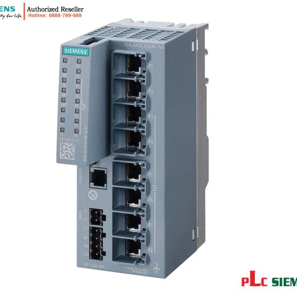 Switch PoE Quản Lý 6GK5208-0RA00-5AC2 SCALANCE XC208G - 240W, IEC 62443