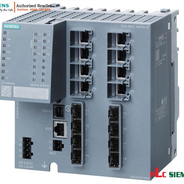 Switch Quản Lý SCALANCE XM408-8C 6GK5408-8GR00-2AM2 - 24 Cổng Mở Rộng