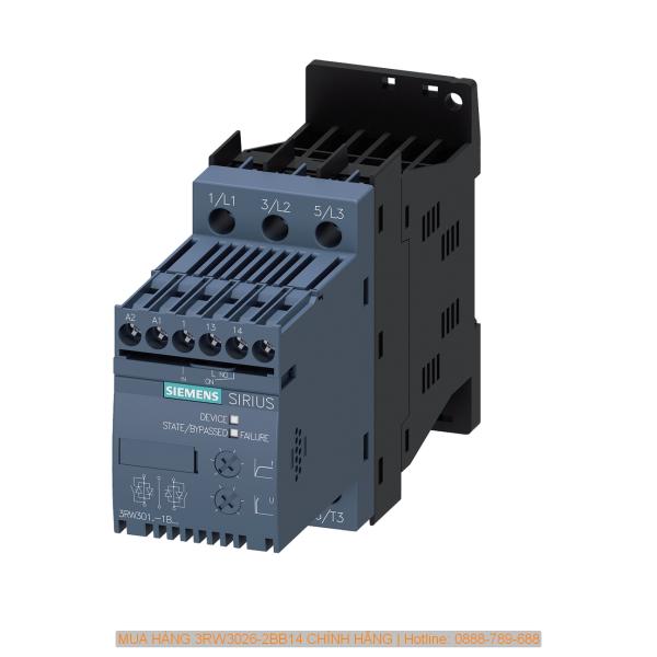 Khởi động mềm 3RW3026-2BB14 25A, 11kW/400V, 40°C