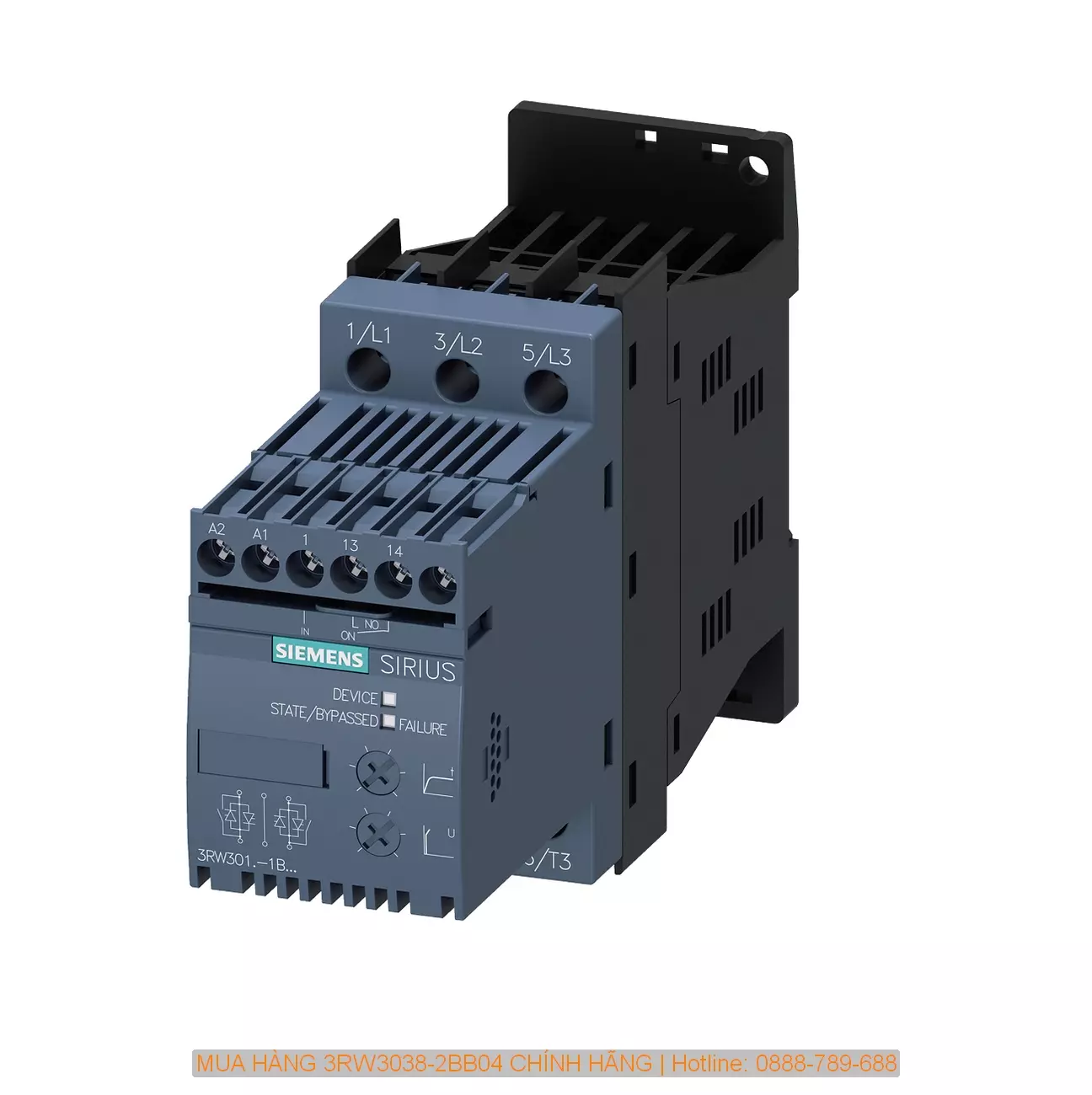 Khởi động mềm 3RW3038-2BB04 72A, 37kW/400V, 200-480V AC