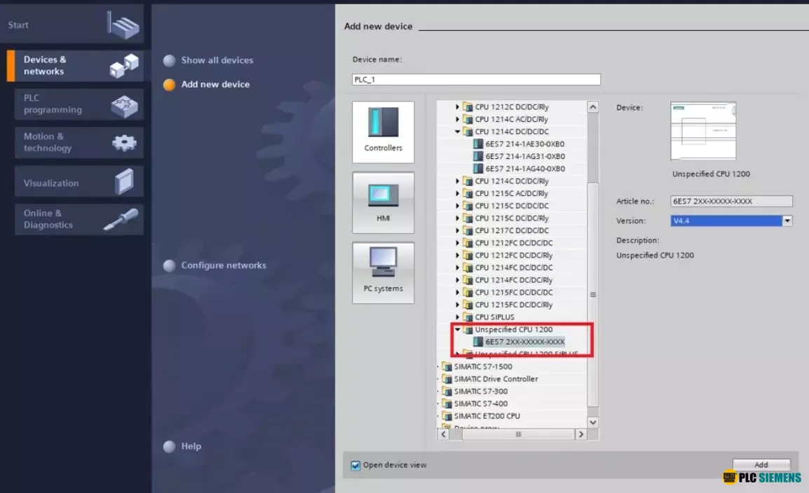 Cấu hình địa chỉ IP cho PLC Siemens S7-1200